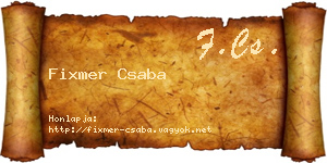 Fixmer Csaba névjegykártya